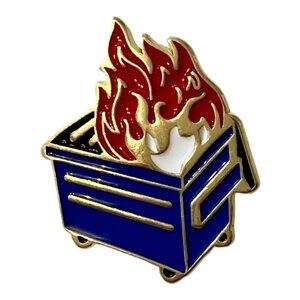 🧷🔥DUMPSTER FIRE - Enamel Pin on Gold Backing